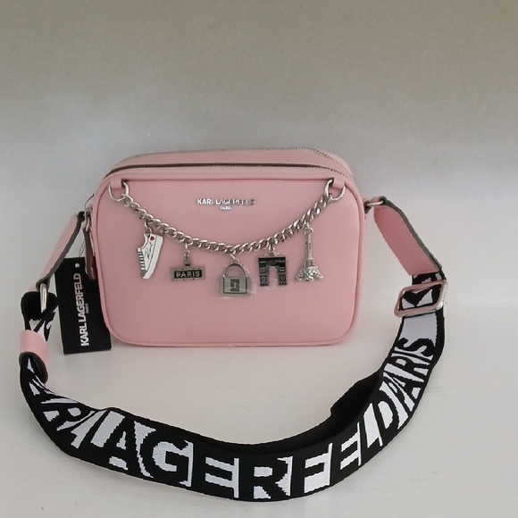 Karl Lagerfeld Handbags - Karl Lagerfeld Light Pink Crossbody Bag with Charms